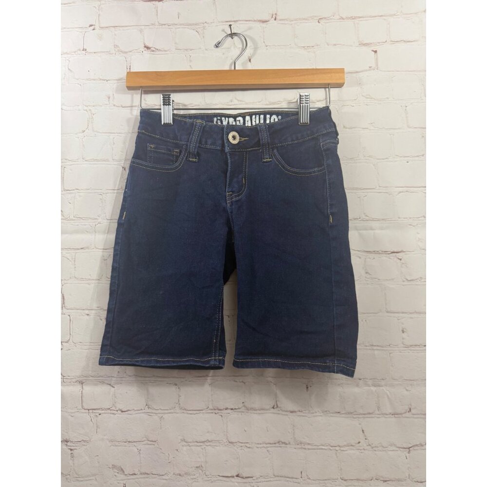 Hydraulic Denim Shorts Juniors Size 1/2 Dark Wash Stretchy